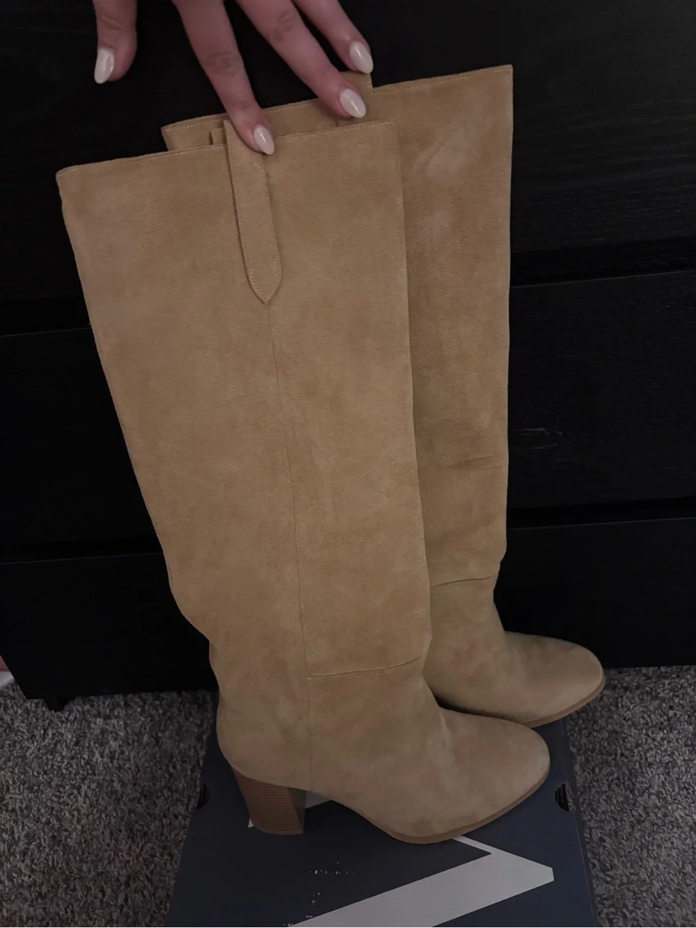 Classic Tall Suede Knee-High Boots - Tan